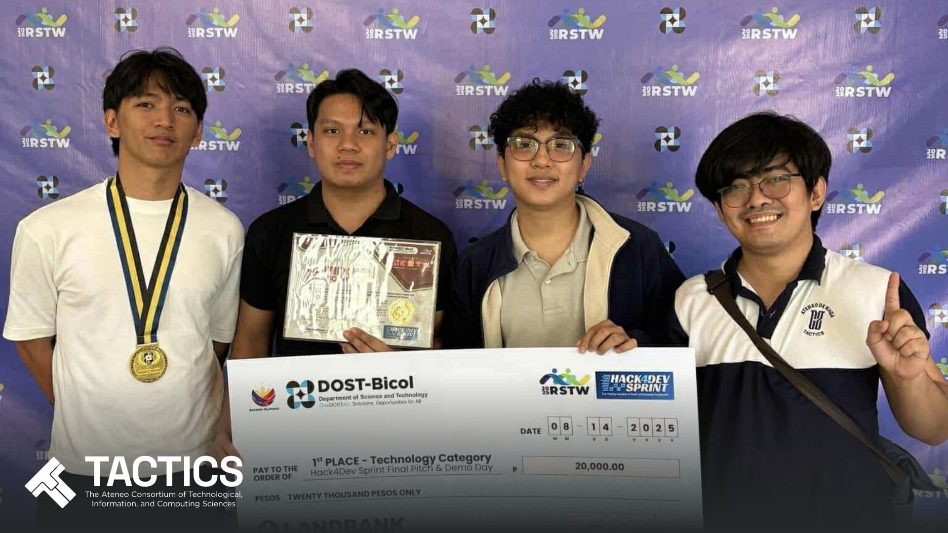 DCS alumni win first place at DOST-Bicol RSTW Hack4Dev Sprint